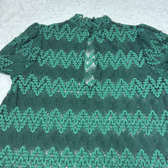 Free People Green Mock Neck Bishop Sleeve Dress - Picture 7 of 11